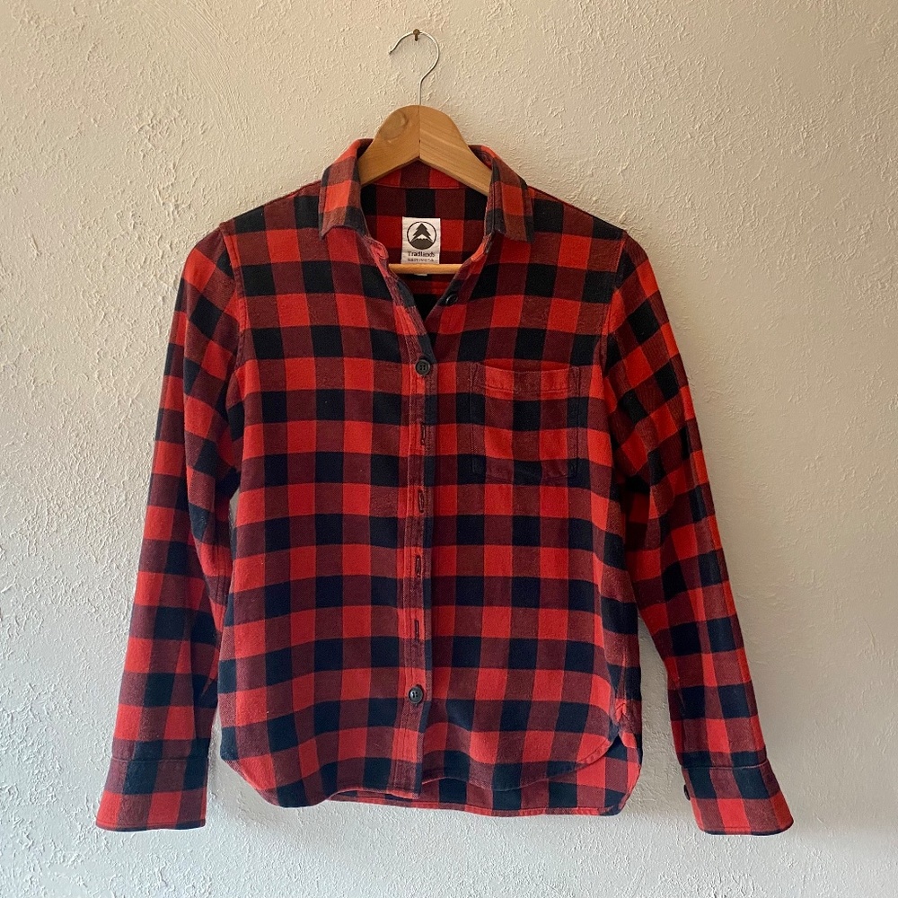 Tradlands Arapahoe Flannel Shirt Red Black Buffalo Check 100% Cotton - XS